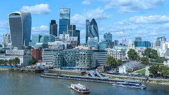 Vista de la «City» de Londres, Reino Unido
