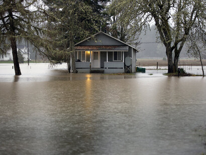 The consequent flooding of the cyclone