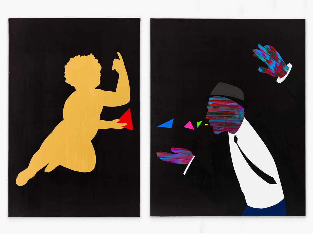Pedro Paricio, The Secret, 2013 (Diptych), Acrylic on linen, 92 x 133 cm, Courtesy of Halcyon Gallery
