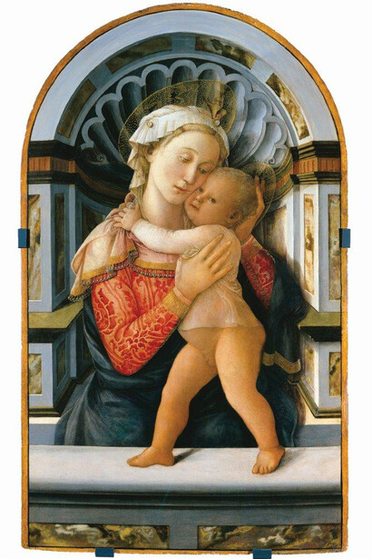 Fra Filippo Lippi, Madonna and Child (Madonna col Bambino), 1466–69; Tempera on wood panel, 45 1/4 × 28 in.; Provincia di Firenze, Palazzo Medici Riccardi, Florence