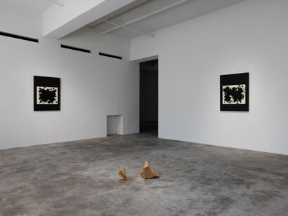 Bosco Sodi, Scroll paintings, exhibition view. Courtesy of Axel Vervoordt Gallery