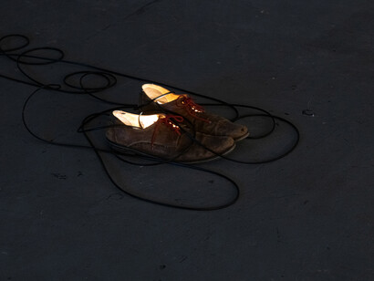 Stanislav Turina, This heaven knew nothing about me […] Nail print, exhibition view. Courtesy of Galeria Labirynt