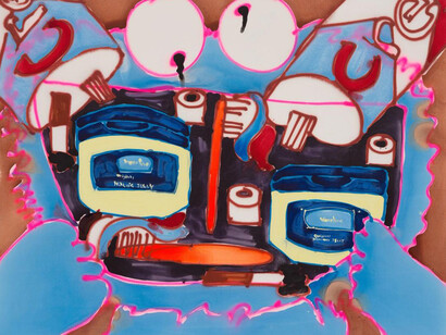 Katherine Bernhardt, Chew, 2024. Courtesy of David Zwirner Gallery