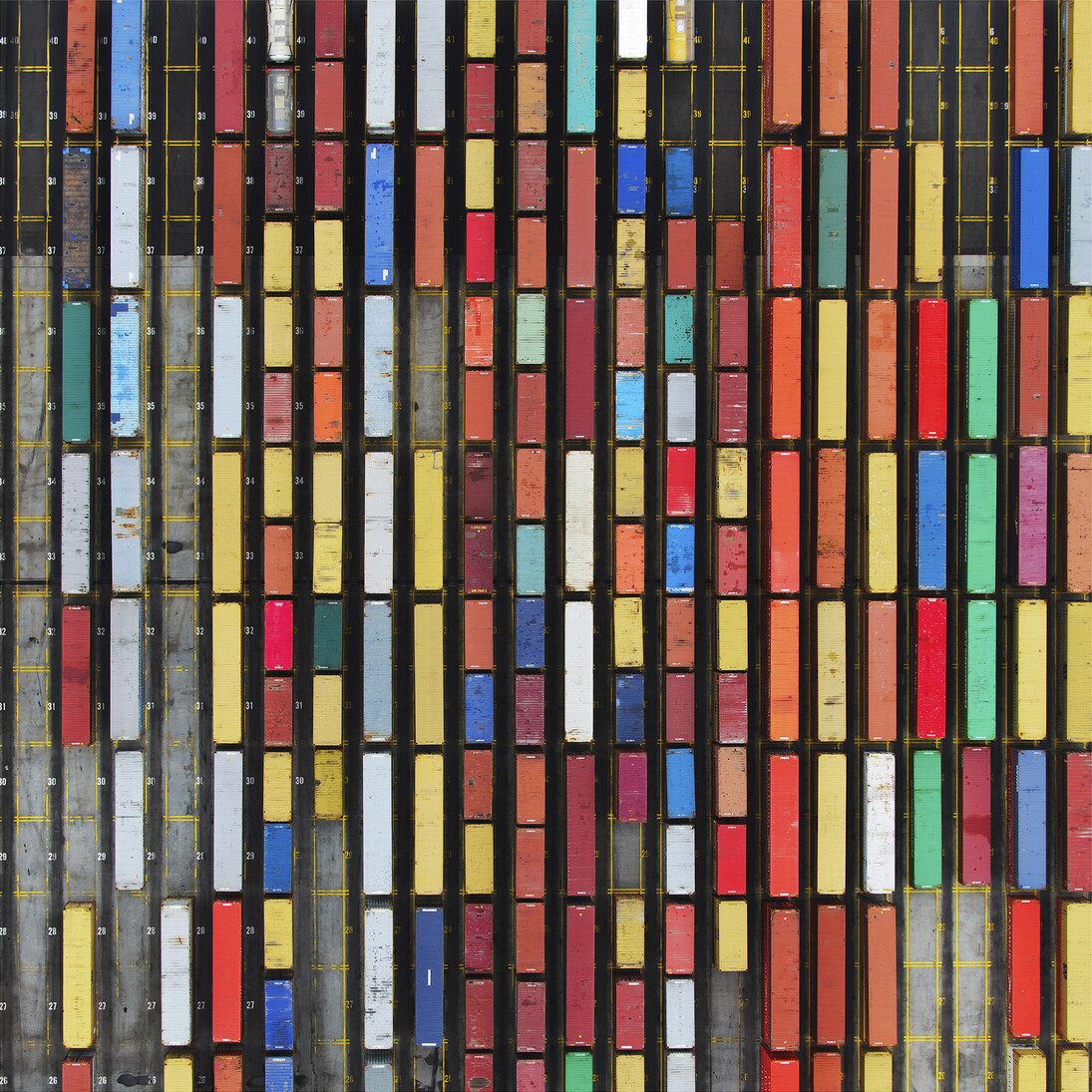 Tommy Clarke, Coloured Containers, C-type print, acrylic mounted, 114 x 114 cm, Edition of 50