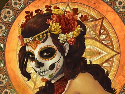 Decoración preparada para el Día de Muertos