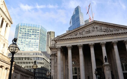 La Bank of England è la banca centrale del Regno Unito, fondata nel 1694. In foto la facciata della Bank of England, Londra, UK