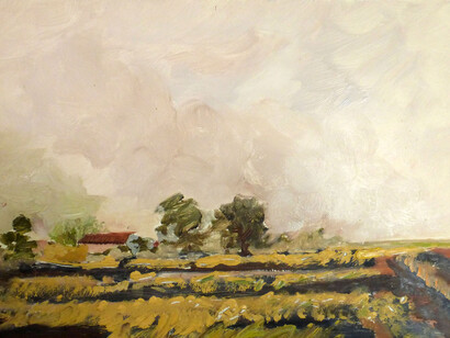 Cambridgeshire, 1984, oil on canvas, 120 x 65 cm