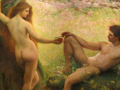 Gustave-Claude-Étienne Courtois (1852–1923), Adam and Eve, garden of Eden