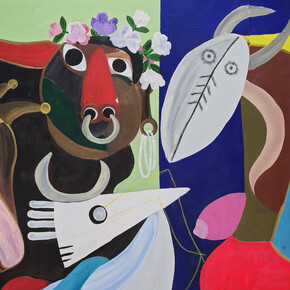 Kojo Marfo, Home: heart of my existence, exhibition view. Courtesy of JD Malat Gallery