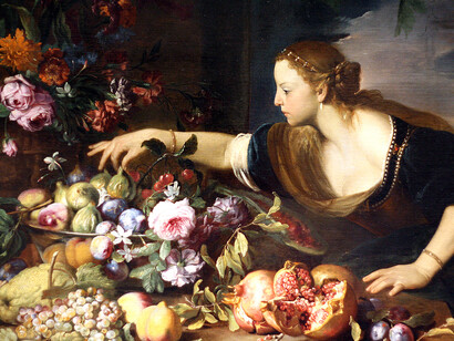 Abraham Brueghel, Mujer con fruta