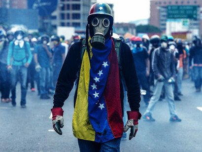 Clashes with police during a demonstration in Venezuela