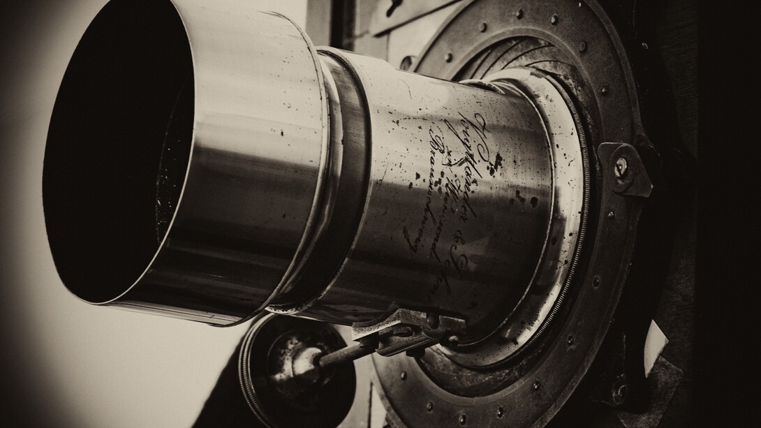 Objetivo de una antigua cámara fotográfica