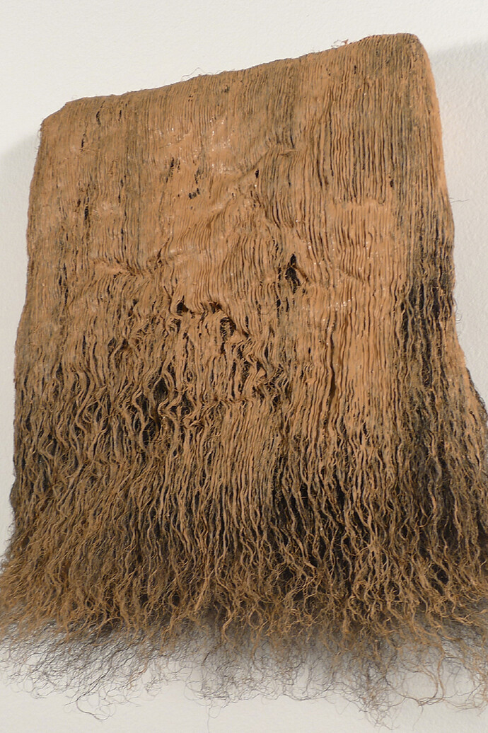 Paul Emmanuel, 2013, Oil paint and hair lacquer on, Balwen fleece, 25 x 21 x 9 cm