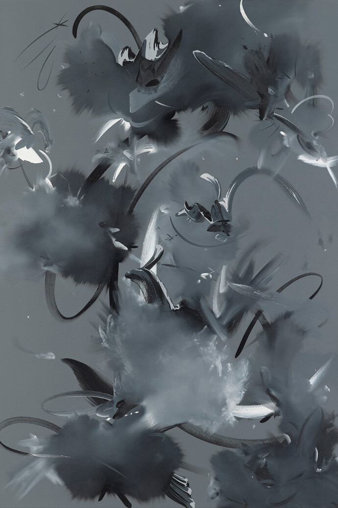 Fiona Rae, Figure 1g, 2014, Oil and acrylic on canvas, 72 x 51 in. / 183 x 129.5 cm © the artist. Courtesy Timothy Taylor Gallery, London, Photograph: Prudence Cuming Associates Ltd