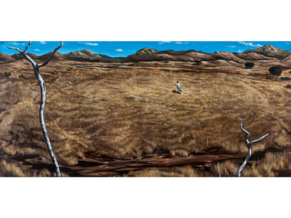 José García Cordero, “La Huida“, 55″ x 118″, acrylic on canvas, 2012