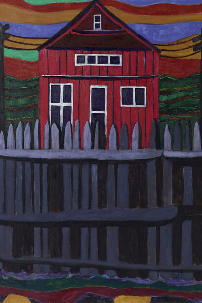 Tal R
House red, 2018 Oil on canvas
200 x 147 cm
78 3/4 x 57 7/8 in
© Tal R
Courtesy the artist and Victoria Miro, London/Venice