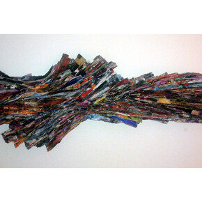 Adriana Rostovsky, Gracias Al Eco, Mixed media (papers and acrylic) on Canvas, 23 x 50, 2014