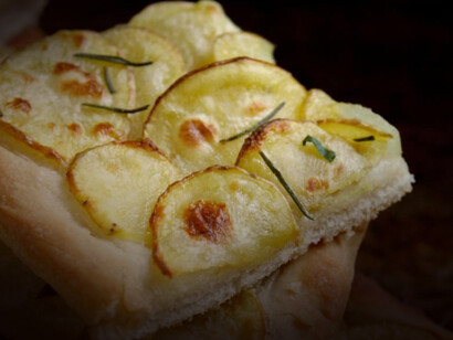 Potato pizza is a popular snack in Italy