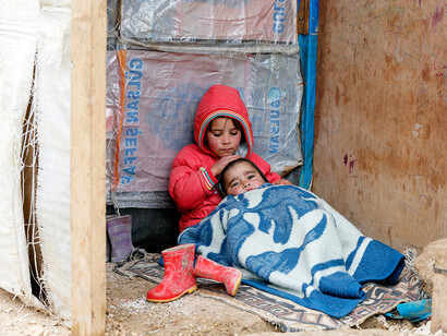 Children living in a refugee camp