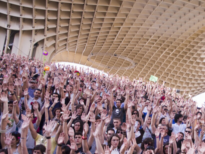 Manifestación del movimiento 15-M en Sevilla, España