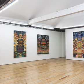 Jack Arthur Wood, One thing's sure, I’m here to see those lights, 2023, installation view. Courtesy the artist and Rachel Uffner Gallery, NYC
 