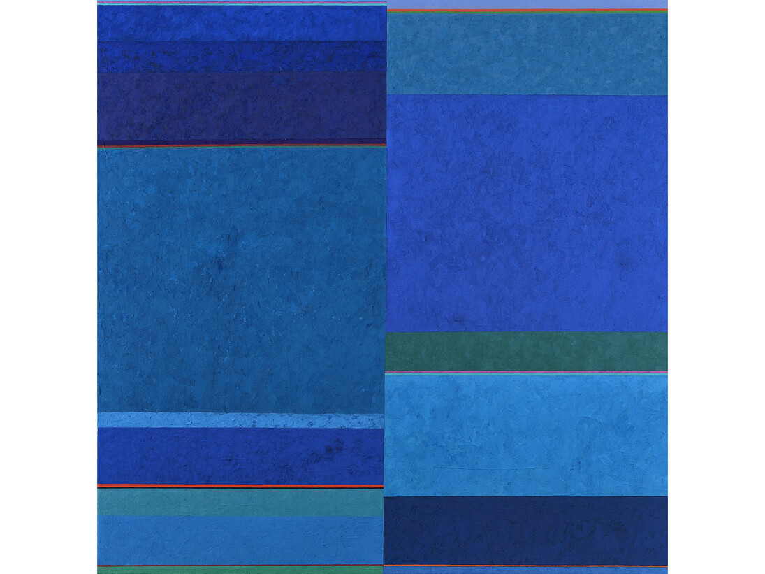 Gonçalo Ivo, Contrepoint, 1,0 x 1,0m, 2014, huile sur toile, Courtesy Galerie Boulakia