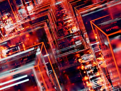 A sprawling grid of interconnected digital circuits, reflecting the growing energy footprint of advanced computing systems