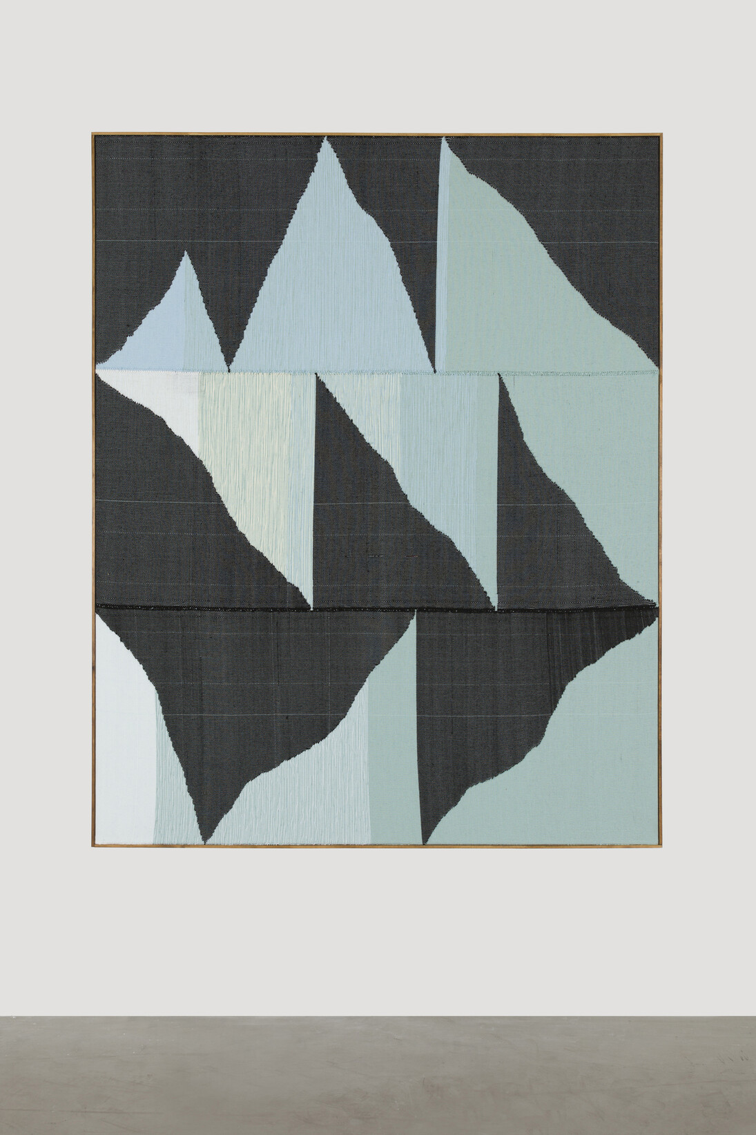 Brent Wadden,  Big Blue,  2014,  Painting - Handwoven fibers, wool cotton and acrylic on canvas , 74.8 by 94.49 in. 190 by 240 cm, Courtesy of Almine Rech Gallery; Peres Projects, Berlin and Mitchell-Innes & Nash, NY.