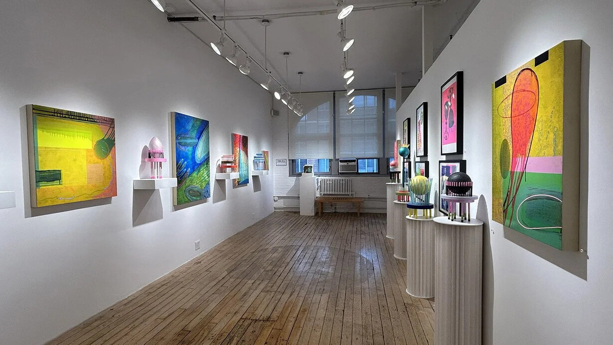 Tom Hill, Then and now: connecting the dots, exhibition view. Courtesy of Carter Burden Gallery