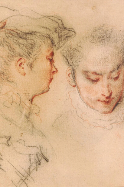 Antoine Watteau, Head of a young woman, in profile and in full face, about 1716–7. Courtesy of the British Museum