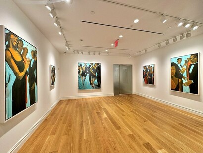 Robert Freeman, Black ties, exhibition view. Courtesy of Adelson Galleries