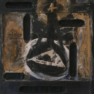 Bruno Ceccobelli, Rosa, Tecnica mista su tavola, 47 x 40 cm