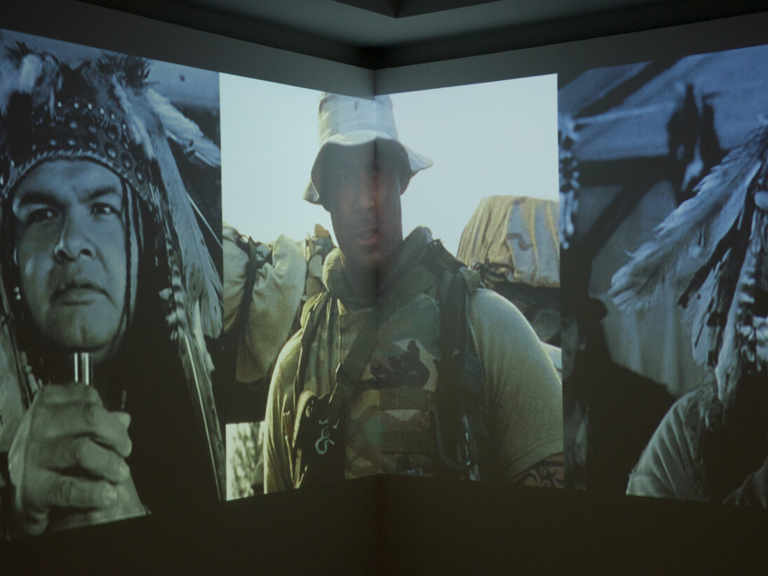 Contemporary Gallery 2(7): Bear Witness, Assimilate This! | Assimilez ceci ! (2011), 2-channel video installation | installation vidéo a deux pistes, collection of the Ottawa Art Gallery | collection de la Galerie d’art d’Ottawa
