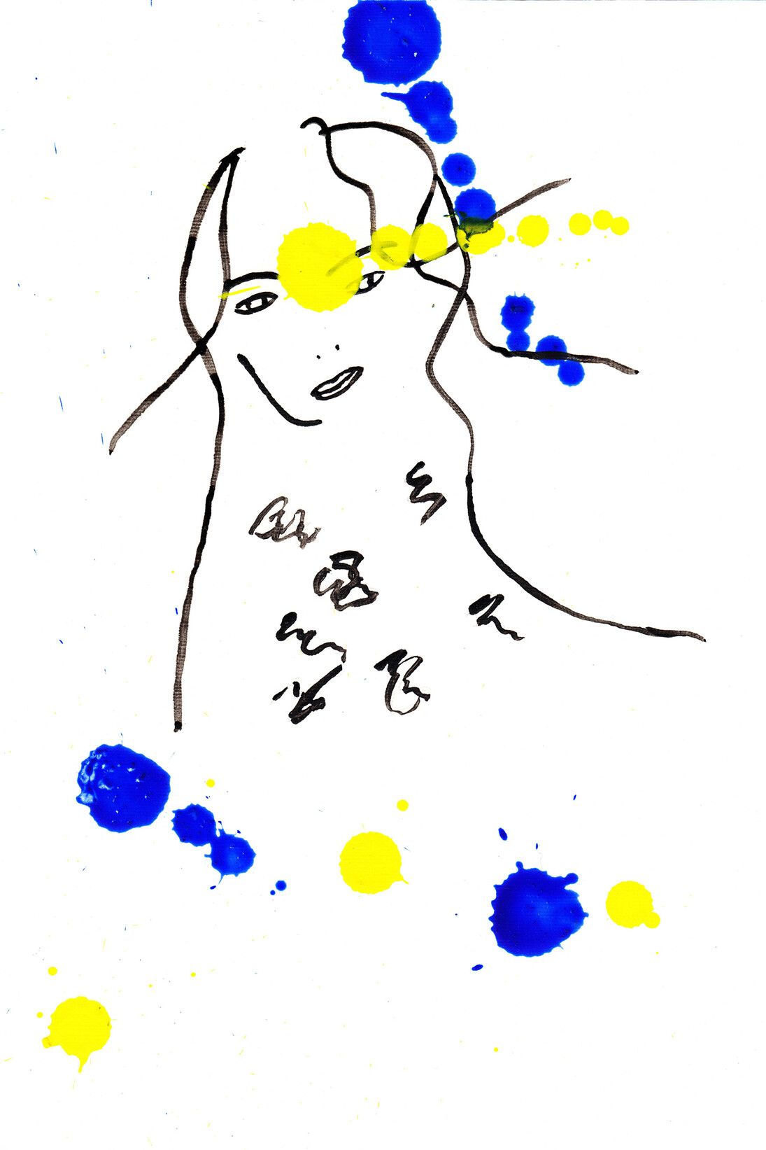 Lorenzo Belenguer, Drawing 102, Original Oils on canvas paper, A4 (21 x 30 cm) unframed, 33 x 43 cm framed