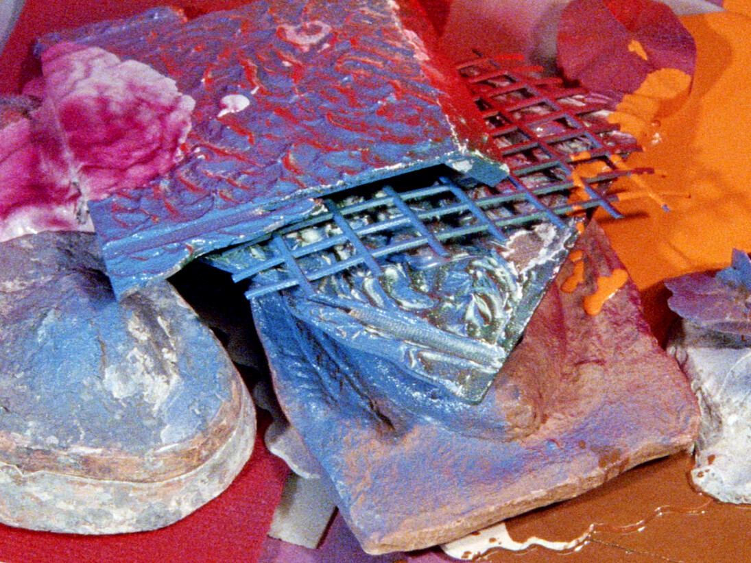 Isabelle Cornaro, Choses, 2014 (film still), 16mm film transferred to digital, 2 minutes 15 seconds, colour, mute, Courtesy the artist and Galleries Balice Hertling, Francesca Pia, Hannah Hoffman