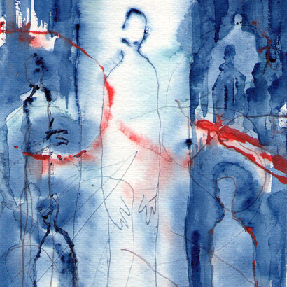 Sophie Hurst, Beside Me, watercolor and pencil, 14  X 16, 2011
