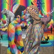 DCG London, Okuda, No borders in love, Synthetic enamel on wood. Photo Courtesy DCG & the artist