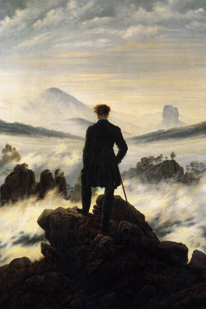 "Il viandante sul mare di nebbia", Caspar David Friedrich 