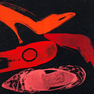 Andy Warhol, Shoes, F & S II.253, 1980, Screenprint with diamond dust on Arches Aquarelle (cold pressed) paper, Edition of 60, Signed on verso, 102.2 x 151.1 cm (40.3 x 59.5 in.)