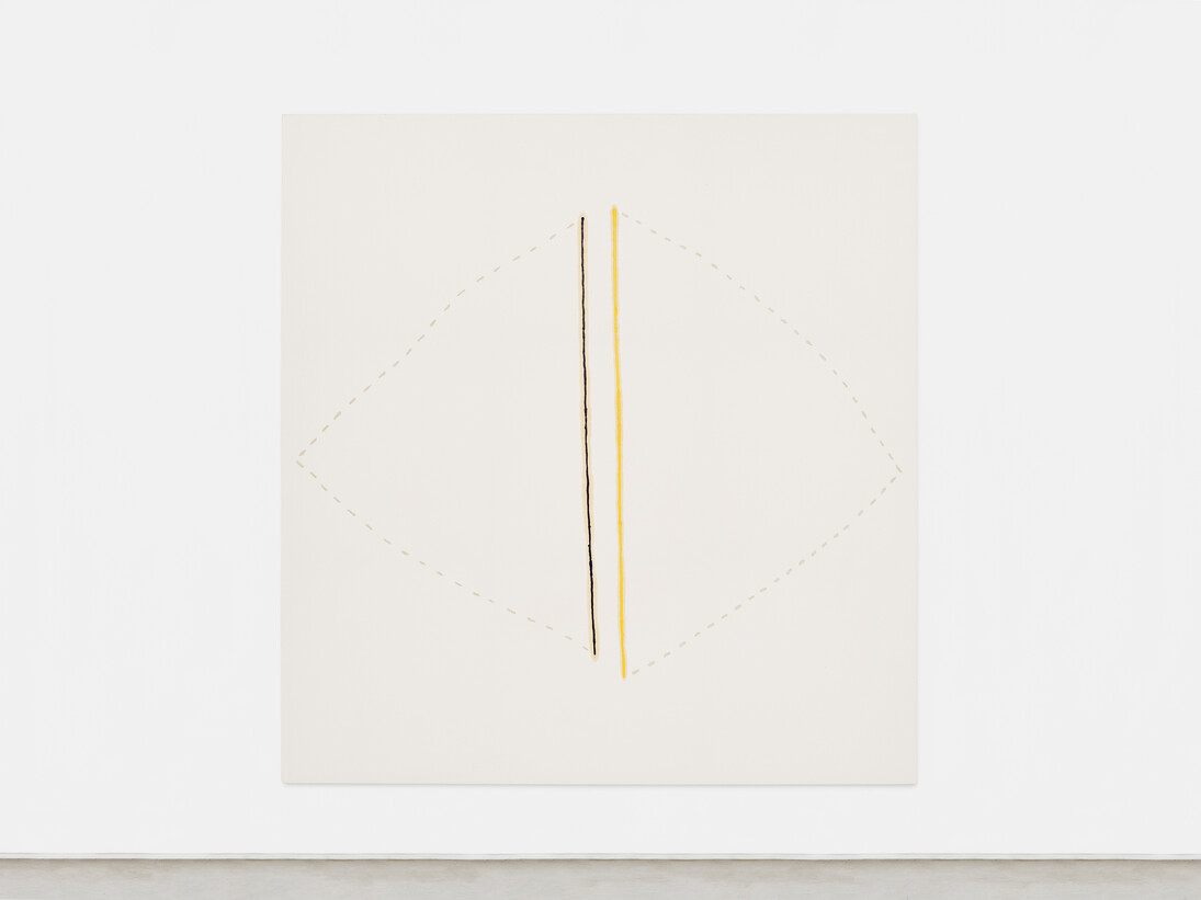 Florian Meisenberg, From the series: Being blonde with insufficient funds (transpirations of a virgin), 2014, oil on canvas, Edition: N/A, 290 x 276 x 4 cm. Courtesy of Mendes Wood DM, São Paulo