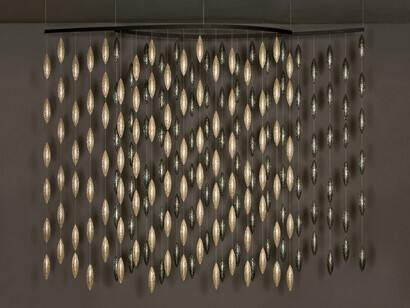 Ann Gardner, “Fuse”, 2011, glass, composite concrete, steel, 108 x 132 x 240 inches. Courtesy of Heather Gaudio Fine Art