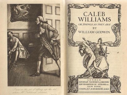 Inside the novel 'Caleb Williams' written by William Godwin where we see Falkland entering his place of work 
