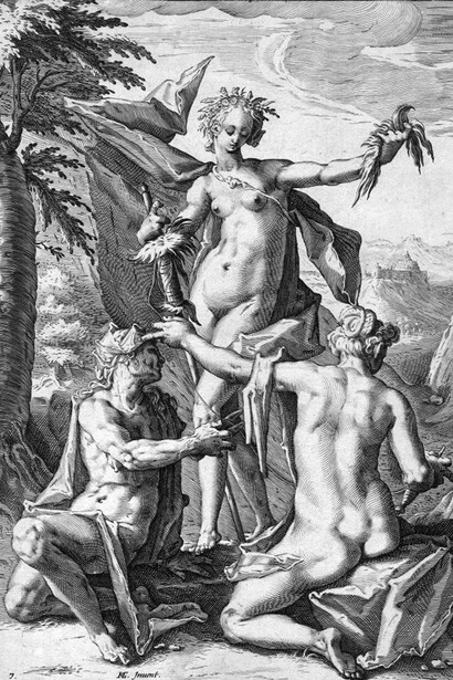 Jacob Matham; Las tres Moiras, 1588