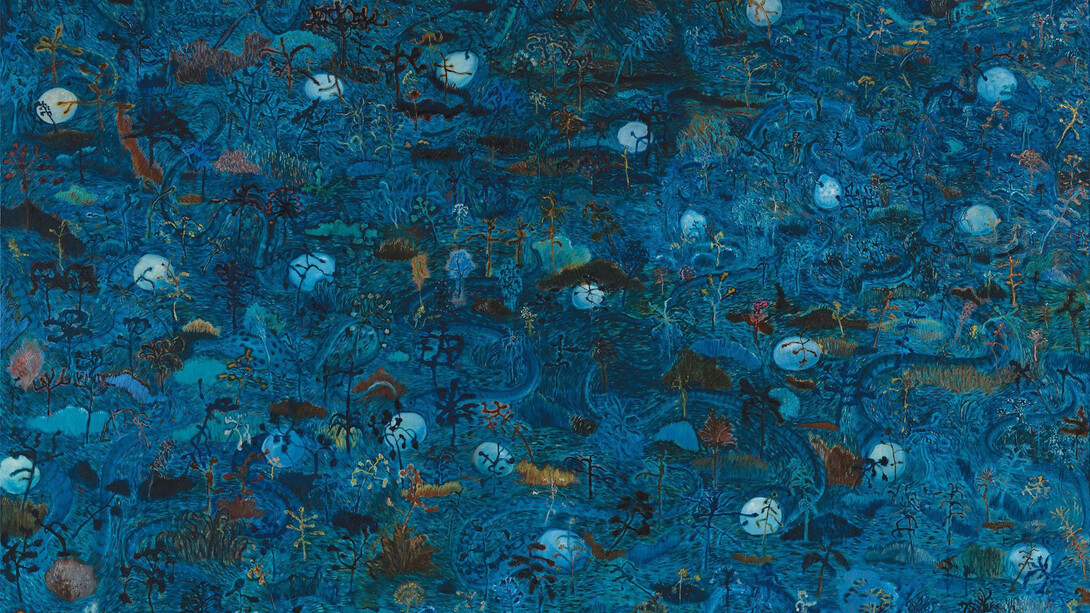 Alok Bal, The blue landscape, 2023-24. Courtesy of Sakshi Gallery