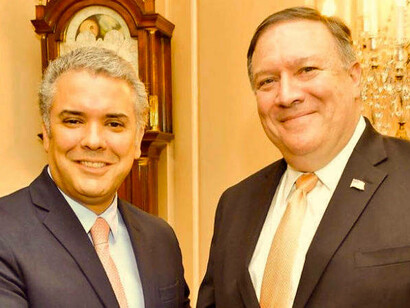 Iván Duque con Mike Pompeo
