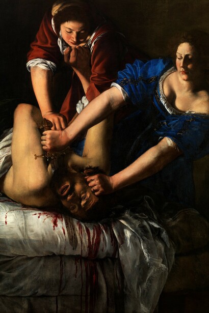 Artemisia Gentileschi, Judith und Holofernes, Ausschnitt, 1612, Öl auf Leinwand, 158,8 x 125,5 cm, © ph. Luciano Romano, Museo e Real Bosco di Capodimonte (Q 378)