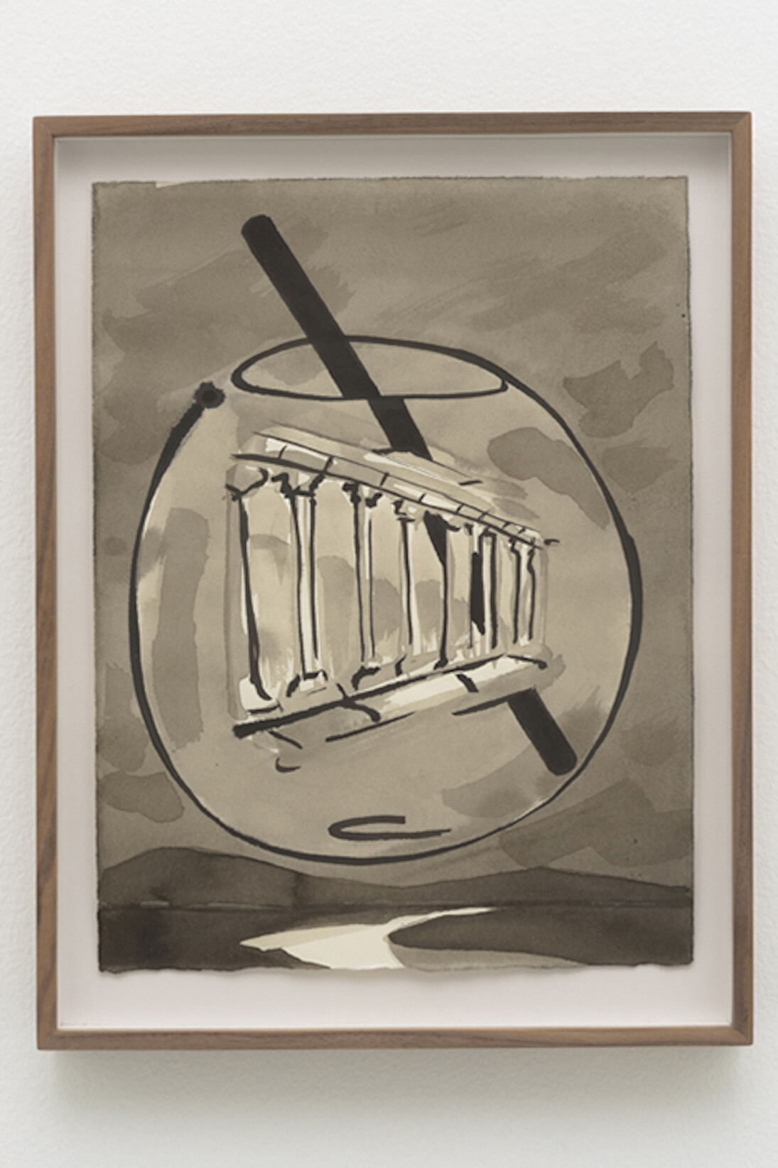 Capriccio_11, 2016, Ink on paper, 13 x 9 in (33.0 x 22.9 cm). Courtesy of Roberts & Tilton