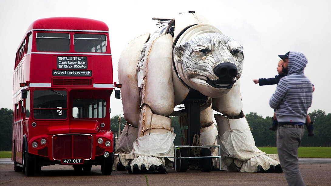 Aurora, the Greenpeace animated bear—a giant "puppet" used in political protest. Courtesy of Epping Forest District Council