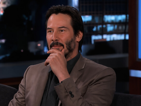Keanu Reeves reflects on turning 50 and recalls his first-ever paid acting job during an interview on Jimmy Kimmel Live