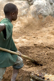 Mines in the Congo employ child workers like Patrice, 15, who began mining at the age of eight